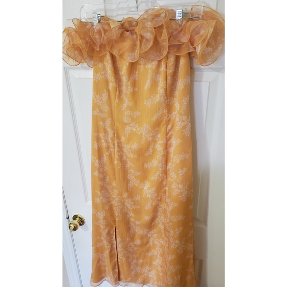 KEEPSAKE the Label Embrace Ruffle Midi Dress Yellow Size Medium - Picture 4 of 11